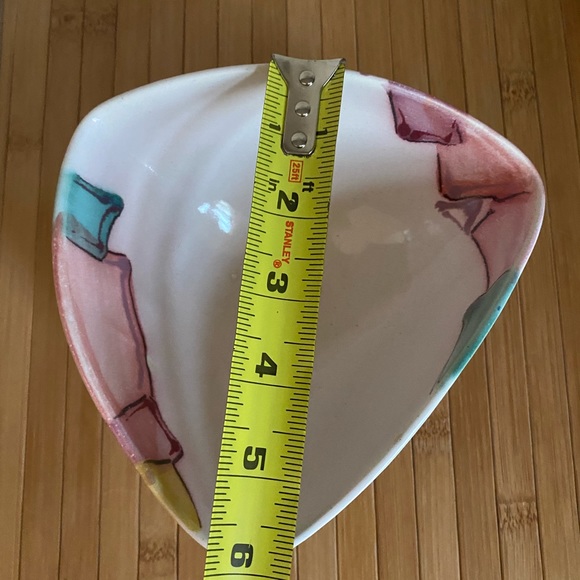 Hand-Painted Mid-Century Modern Art Bowl signed - Picture 8 of 14